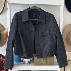 Mango Black Plaid Blazer